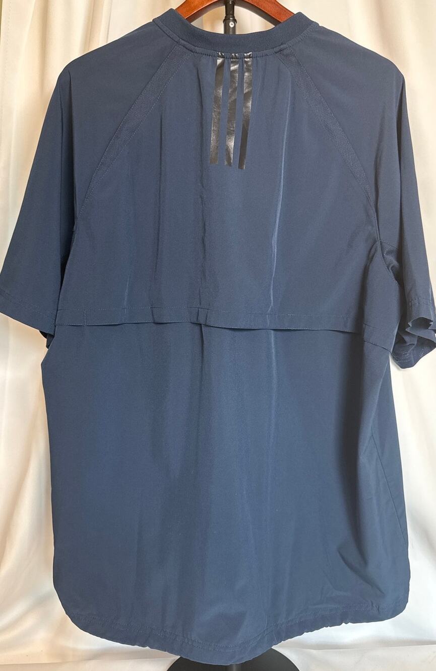 Adidas Men’s Batting Jacket Navy Blue Triple Stripe Size L - Picture 1 of 8